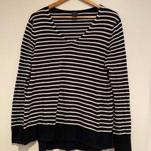 Gap Navy White Striped Cardigan